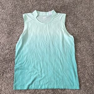 Slazenger Green and Blue Muscle Tee with Mandarin Collar